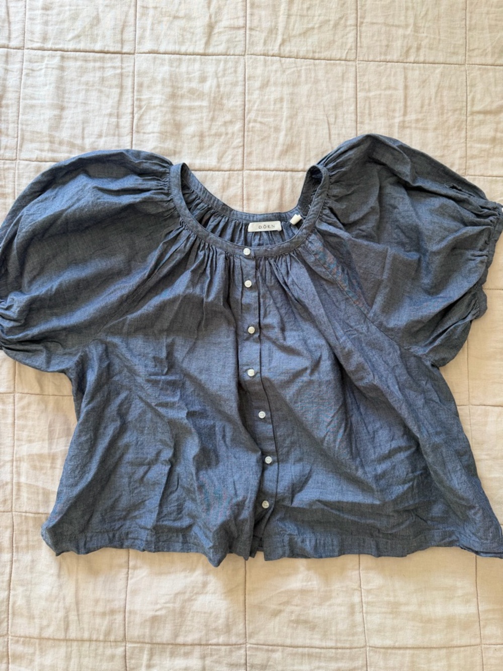Doen June top in denim small